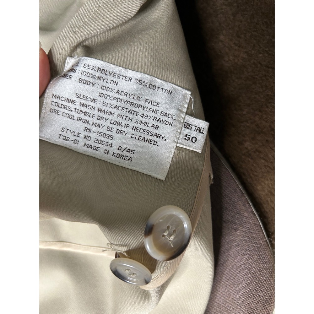 Vtg‎ Raintamer Big Tall Beige lined Trench Coat Menswear Style Overcoat Size 50 - Picture 3 of 9
